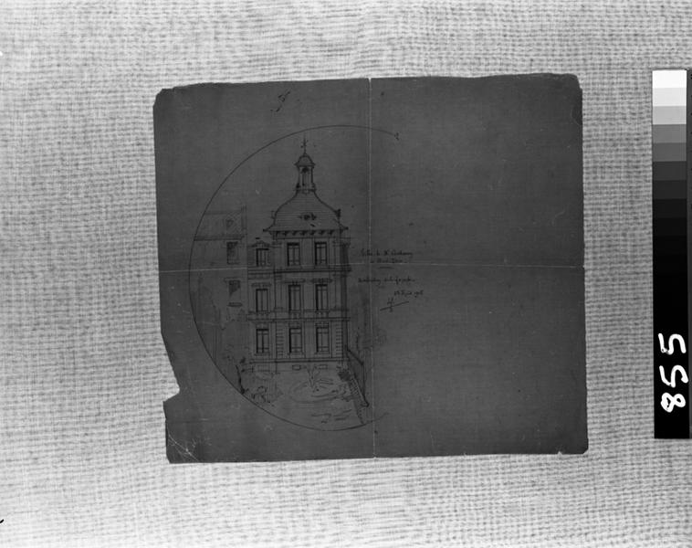 'Villa de Mr Chabaury au Mont-Dore Modification de la façade Calque, crayon noir; par Louis Jarrier, 22 août 1905'