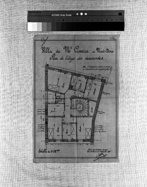 Villa de Mr Cossira au Mont-Dore Plan de l'étage des mansardes
