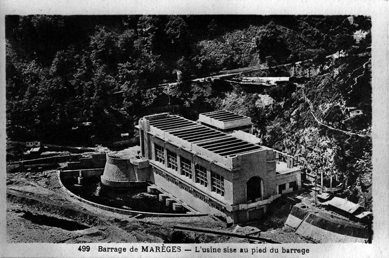 Barrage de Marègesl'Usine sise au pied du barrage