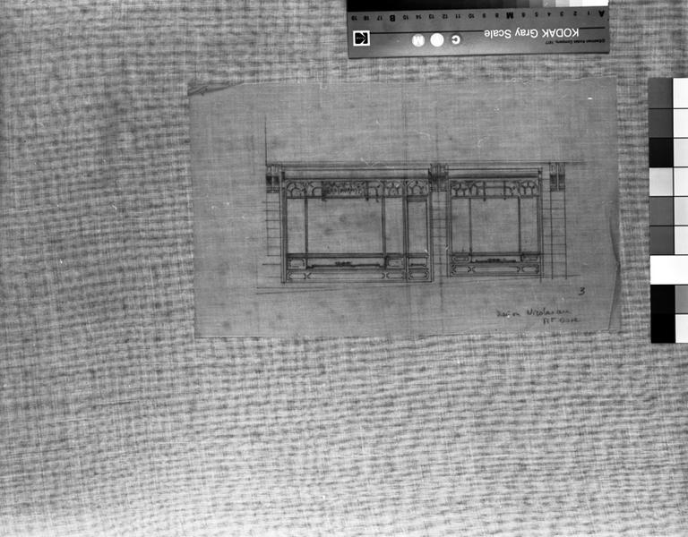 'Maison Lagaye Projet de devanture (esquisse) Calque, crayon noir; par Louis Jarrier, sans date'