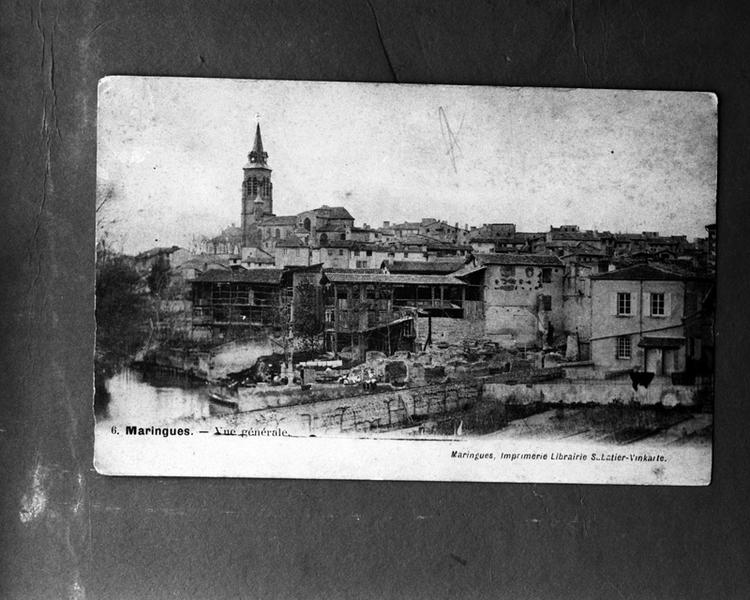 Maringues.-Vue générale, carte postale, no. de catalogue 6, s.d., imprimerie librairie Sabatier-Vinkarte à Maringues éditeur.