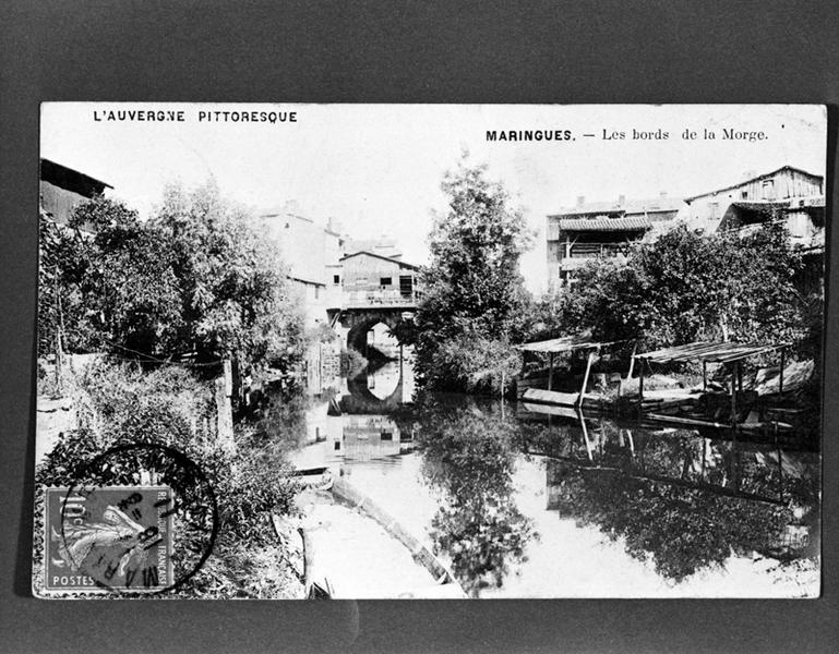 'Maringues-Les bords de la Morge, carte postale, collection L'Auvergne Pittoresque, sd[avant 1911 ; verso séparé], sn'