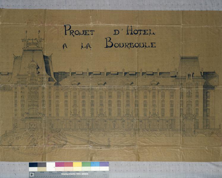 Projet d'hôtel à La Bourboule. Hôtel Féron. Elévation. [Projet non réalisé].