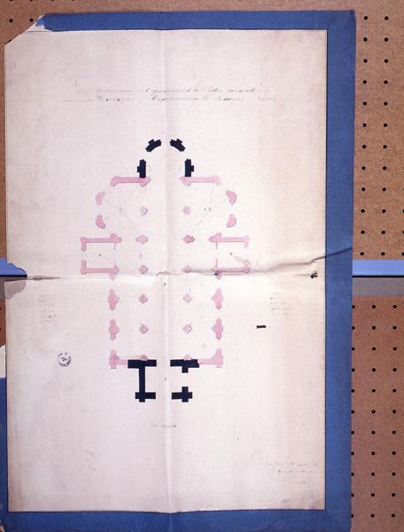 Projet de restauraion et d'agrandissement de l'église paroissiale de la commune de Champagnac, arrondissement de Mauriac (Cantal). Plan H.