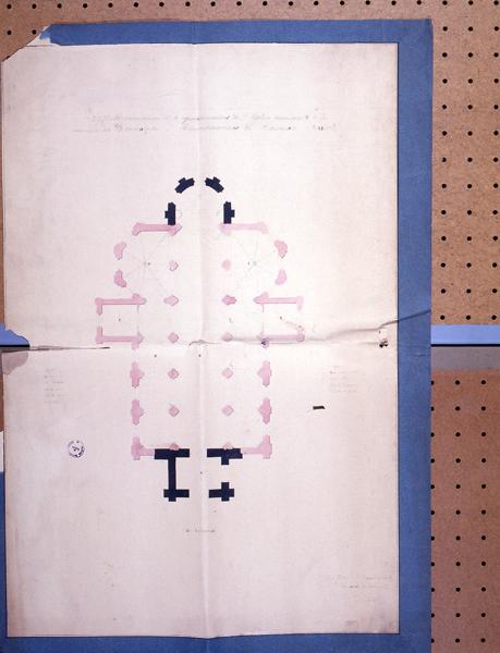 Projet de restauraion et d'agrandissement de l'église paroissiale de la commune de Champagnac, arrondissement de Mauriac (Cantal). Plan H.