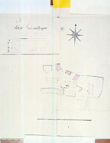 Plan gémoétrique de l'église et cimetière de Saignes