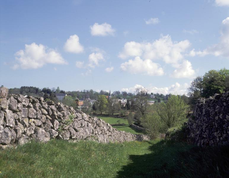 Vue du bourg et de l'ancien chemin de Cros, depuis Antijoux au sud
