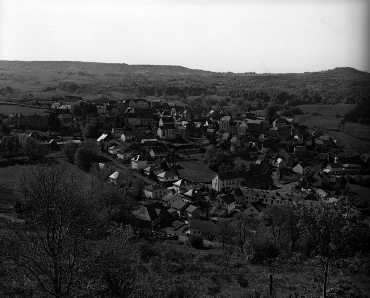 Vue du village de La-Tour-d'Auvergne depuis la butte de Natzy