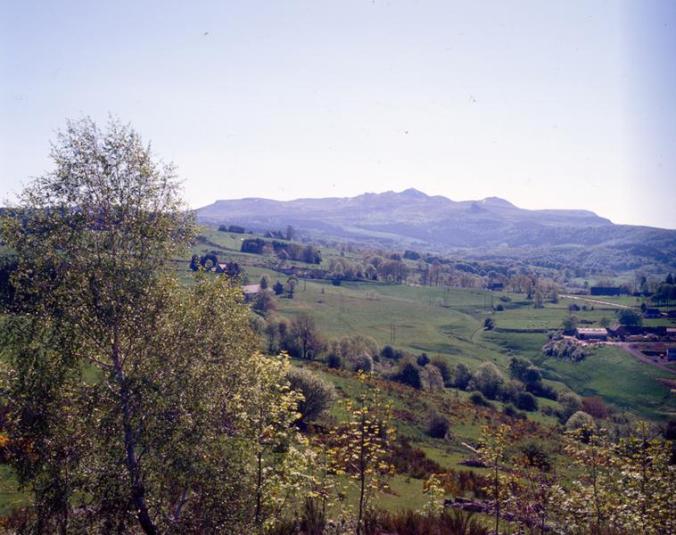 Paysage à l'est de la colline de Natzy, vue sur le massif du Sancy