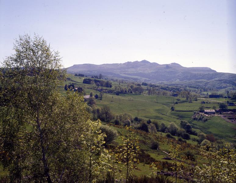 Paysage à l'est de la colline de Natzy, vue sur le massif du Sancy