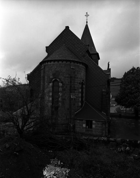 Vue générale de l'abside de l'église, à l'ouest