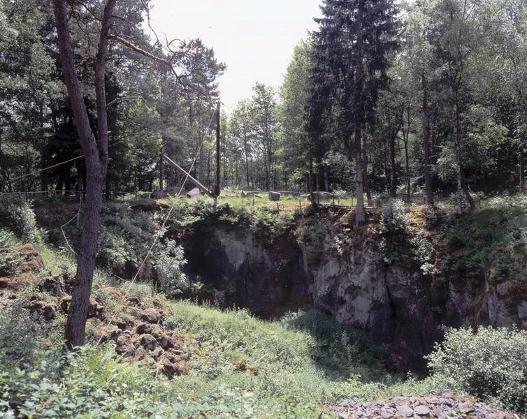 Vue partielle du site de l'ancienne carrière d'andésite du Bois des Amontées.