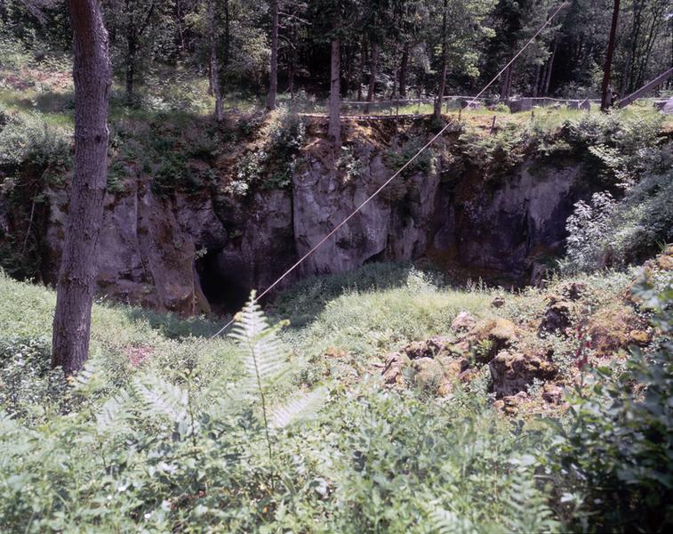 Vue partielle du site de l'ancienne carrière d'andésite du Bois des Amontées.