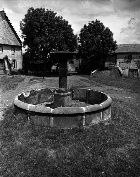 Vue d'un ancien domaine, au Grand-Chambois (ZH 68) : la fontaine