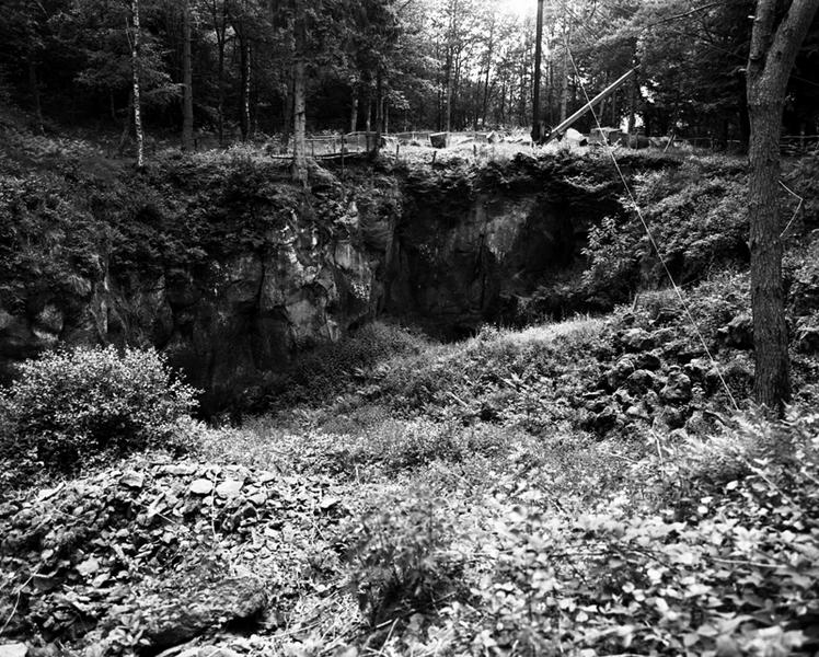 Vue partielle du site de l'ancienne carrière d'andésite du Bois des Amontées.