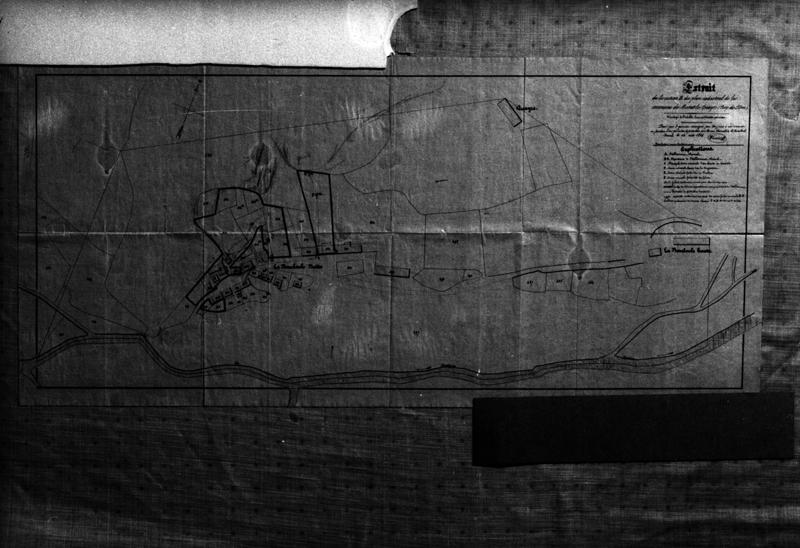 Extrait de la section B du plan cadastral de la commune de Murat-le-Quaire (Puy-de-Dôme) [...] pour être joint à une demande en fixation d'un périmètre de protection pour les eaux thermales de La Bourboule.
