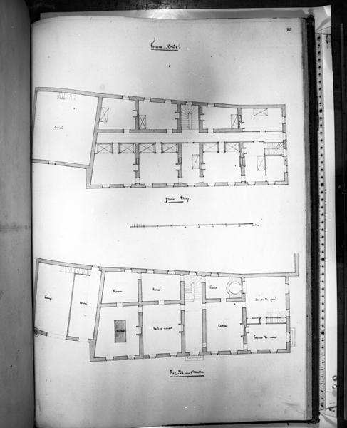 Projet d'aménagement : plans du rez-de-chaussée et du premier étage