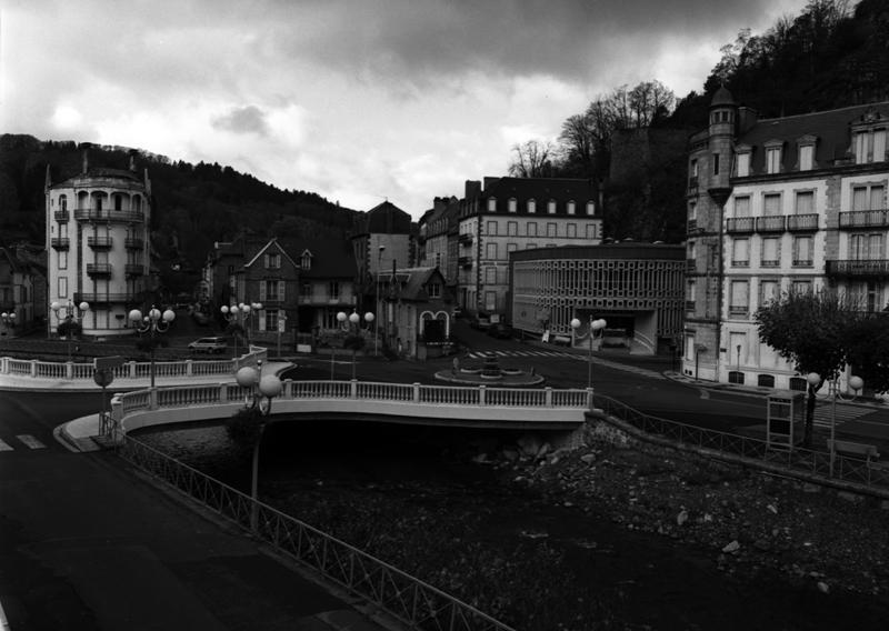 Vue des quartiers ouest de la ville (avenue Guéneau-de-Mussy, boulevard Louis-Choussy,...) depuis les bords de la Dordogne.