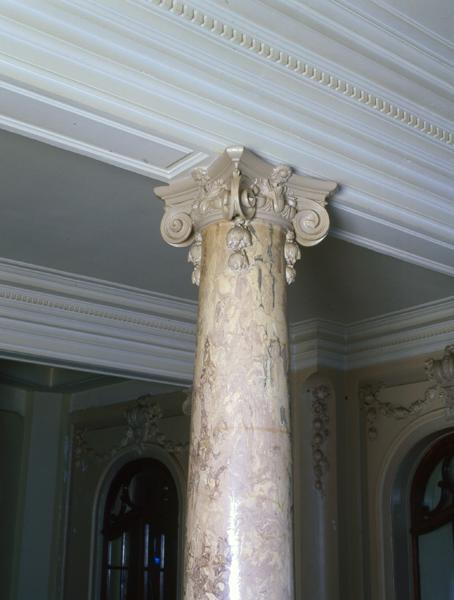 Détail de l'une des colonnes du salon