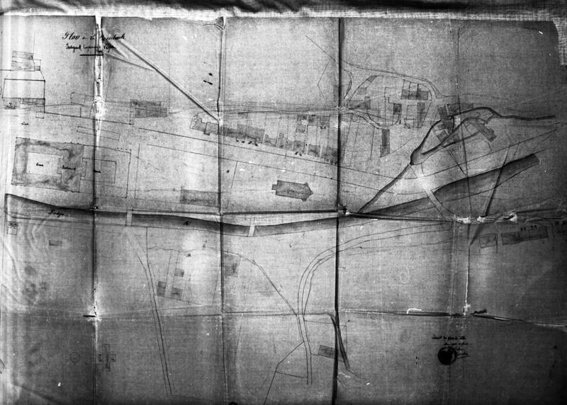 Plan de La Bourboule indiquant l'emplacement de l'église. Extrait du plan de ville. [2e moitié]