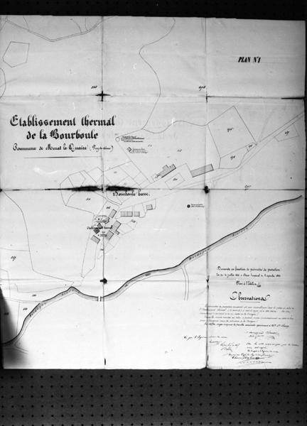 Etablissement thermal de La Bourboule. Commune de Murat-le-Quaire (Puy-de-Dôme). Plan n°1. Demande en fixation de périmètre de protection.