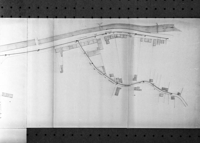La Bourboule (rive gauche). Plan de la ville pour le premier projet d'assainissement (détail).