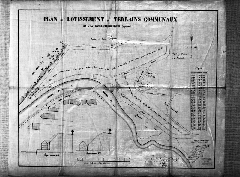 Plan du lotissement de terrains communaux sis à La Bourboule-Les-Bains (Puy-de-Dôme).