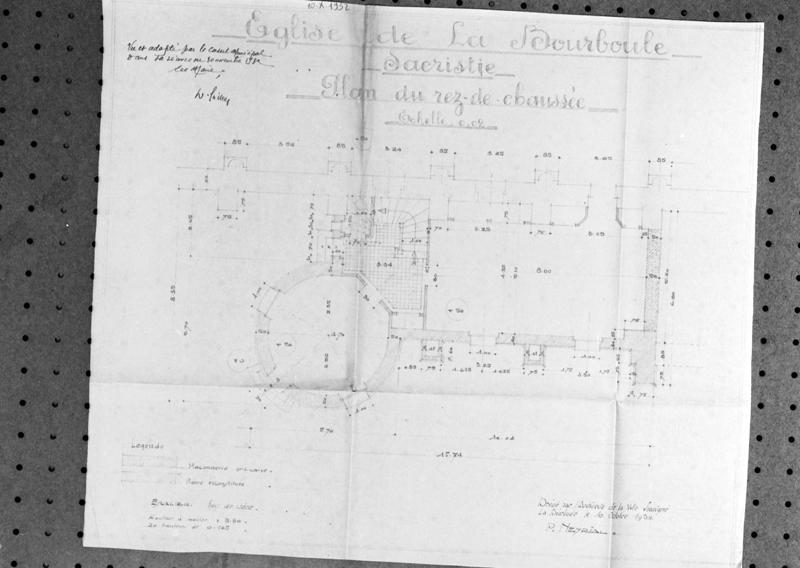 Eglise de La Bourboule Sacristie Plan du rez-de-chaussée