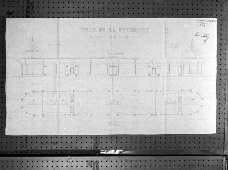 Ville de La Bourboule Magasins place du Jet d'eau Façade Plan