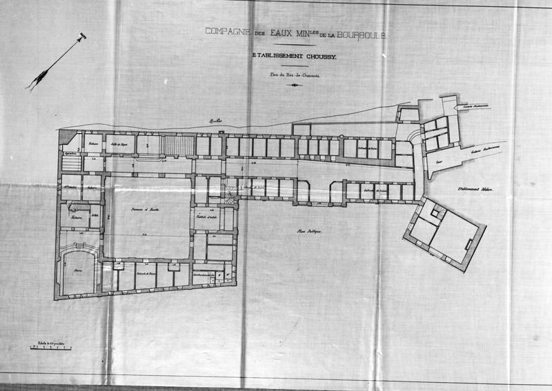 Compagnie des Eaux minérales de La Bourboule. Etablissement Choussy. Plan du Rez-de-Chaussée.