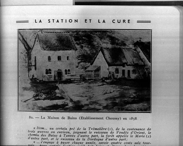 La Maison de Bains (Etablissement Choussy) en 1858
