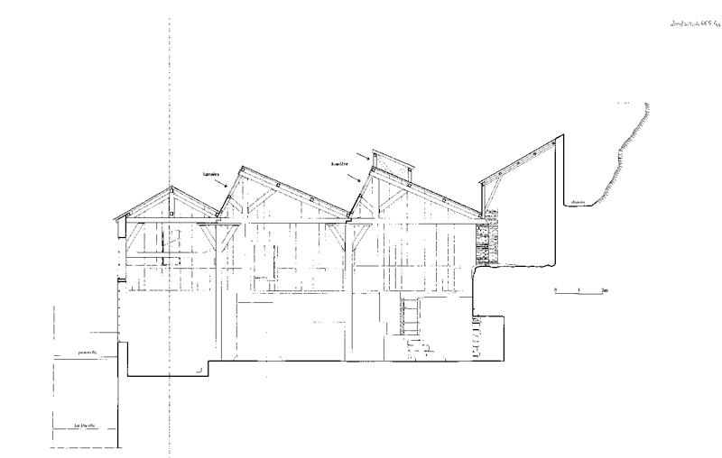 Forges Mondière : coupe principe de charpente