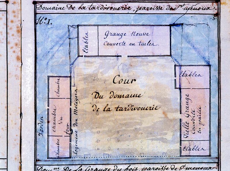 Plan à terre des bâtiments de la ferme