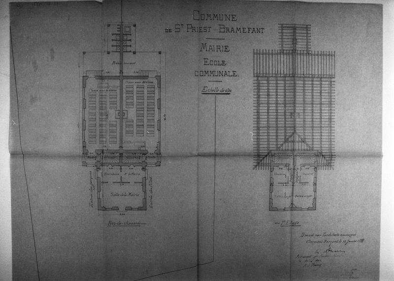 Ecole communale Plans du rez-de-chaussée et du premier étage