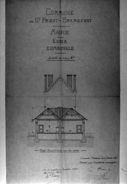 Ecole communale Coupe transversale sur les salles