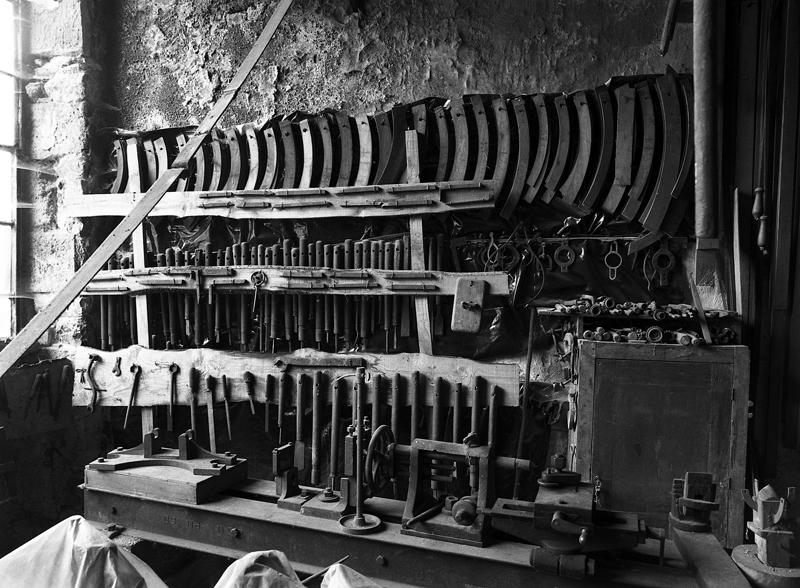 Vue générale d'outils de l'atelier de charron