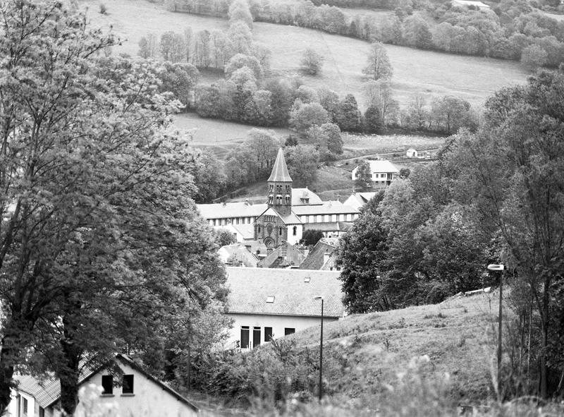 Vue générale de l'église dans le site