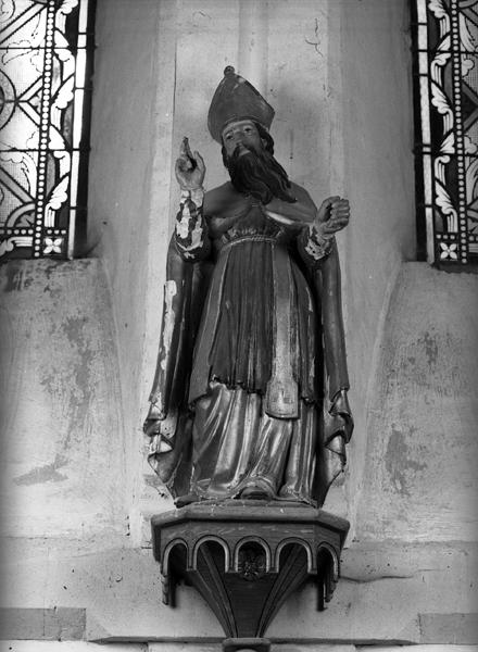 Statue (demi-nature) d'un saint évêque : saint Blaise (?)