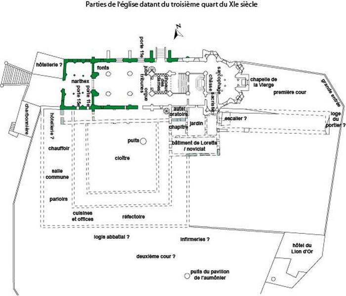 parties de l'église datant du troisième quart du XIe siècle