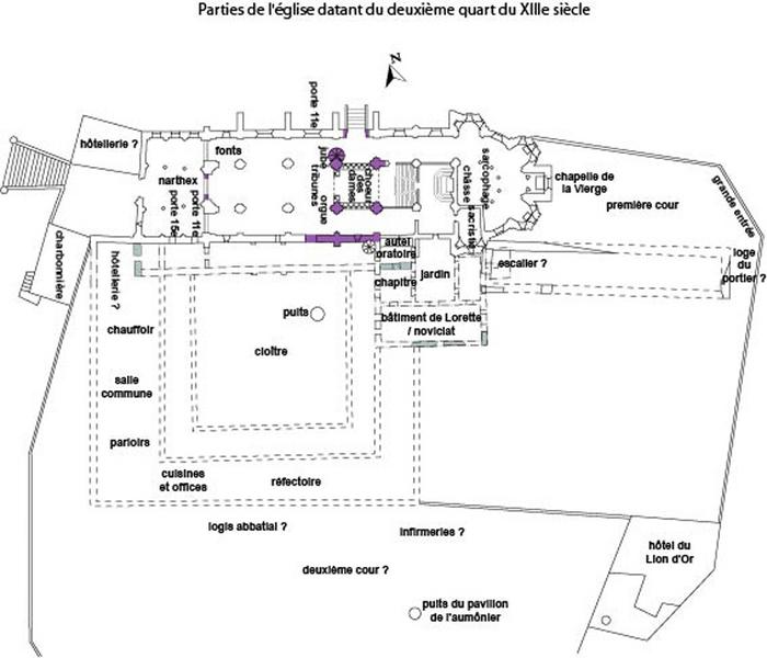 parties de l'église datant du deuxième quart du XIIIe siècle