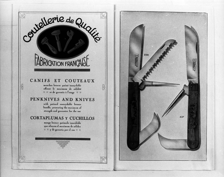 Dépliant commercial de la coutellerie Coursolle