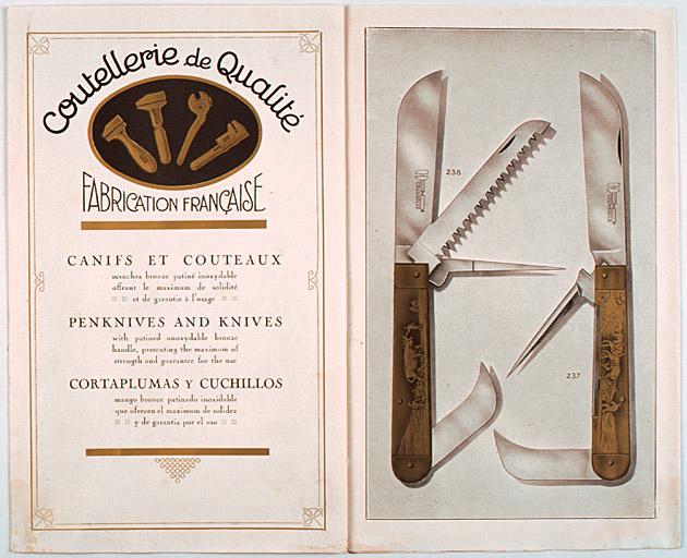 Dépliant commercial de la coutellerie Coursolle