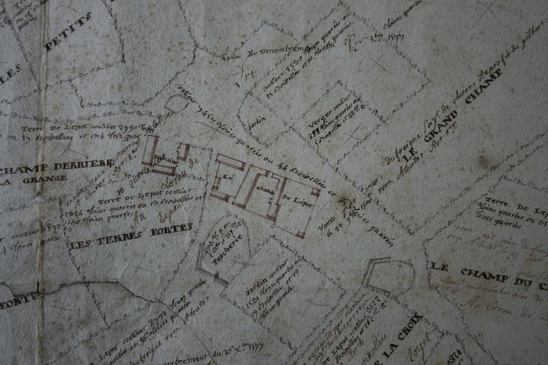 Plan des terres et du château de Lépaud