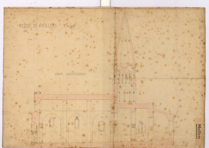 Coupe longitudinale de l'église