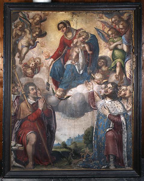 Tableau : Don des scapulaires à Louis XIII et saint Roch