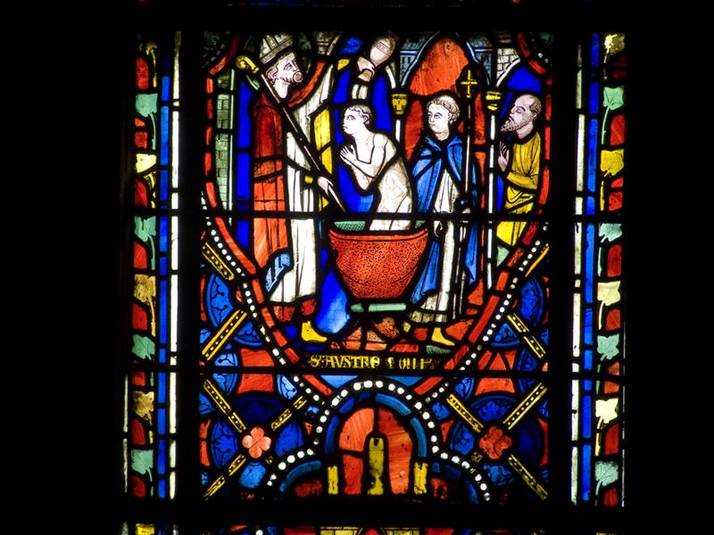 baie 9a, vie de saint Austremoine : saint Austremoine baptise Lucius