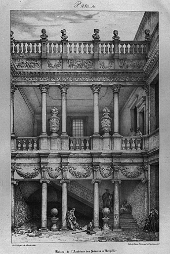 Façade de l'escalier, état en 1834.