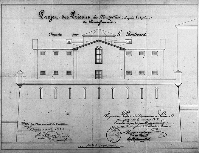 'Façade sur le boulevard' Charles Abric. 1840.