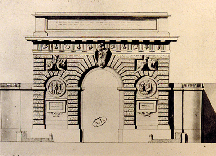 Elévation de l'Arc de Triomphe, dessin. (Paris, musée des Arts Décoratifs)