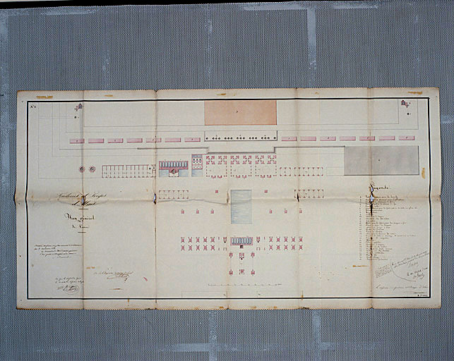 Plan général de l'usine au moment de sa création. Copie du plan de demande d'autorisation